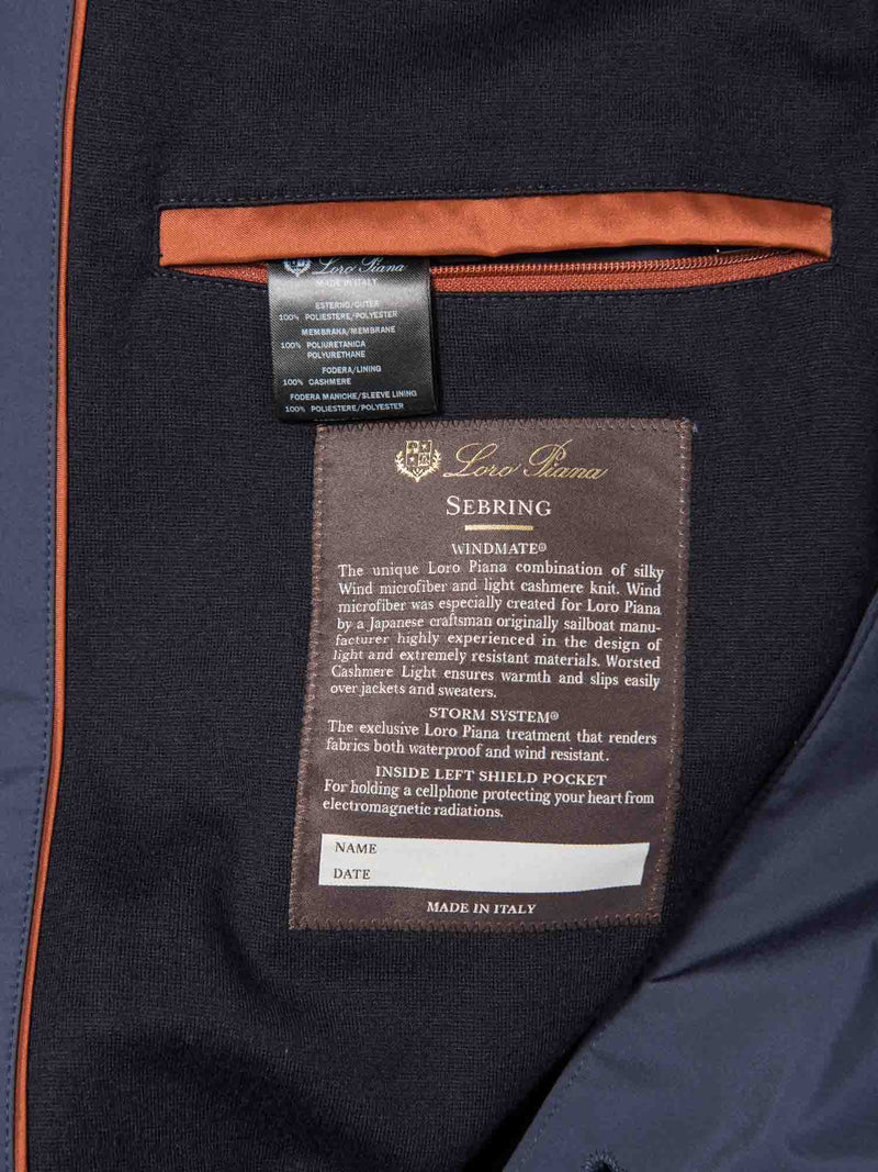 Loro Piana Men Sebring Cashmere Zippered Jacket Navy XXL-designer resale