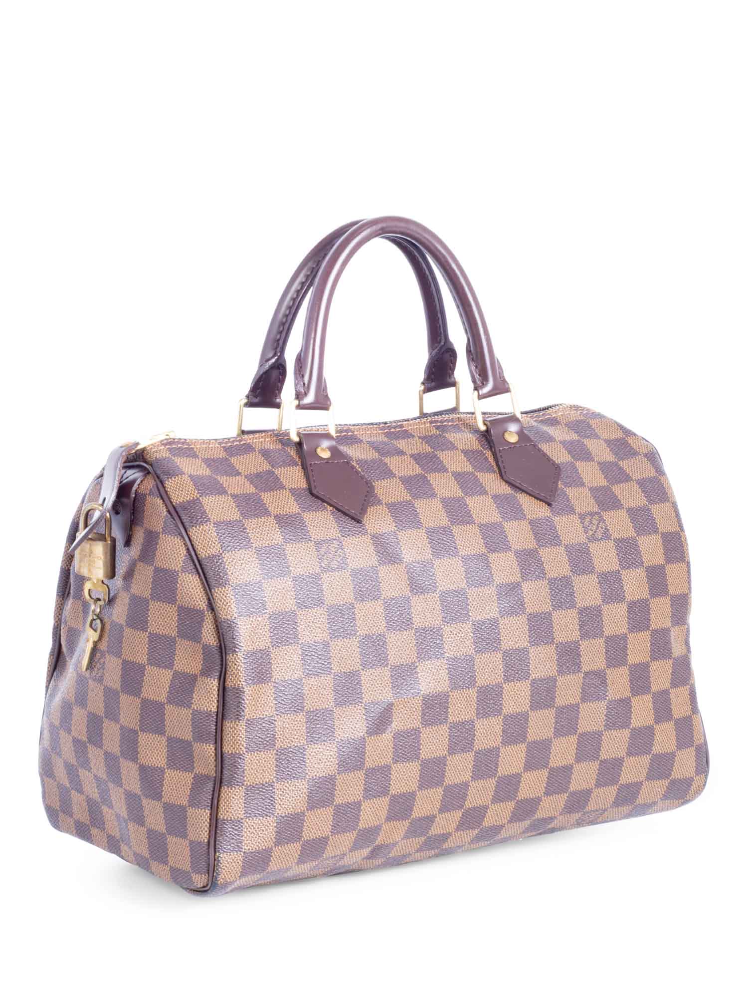 Louis Vuitton Damier Ebene Speedy Bag 30 Brown-designer resale