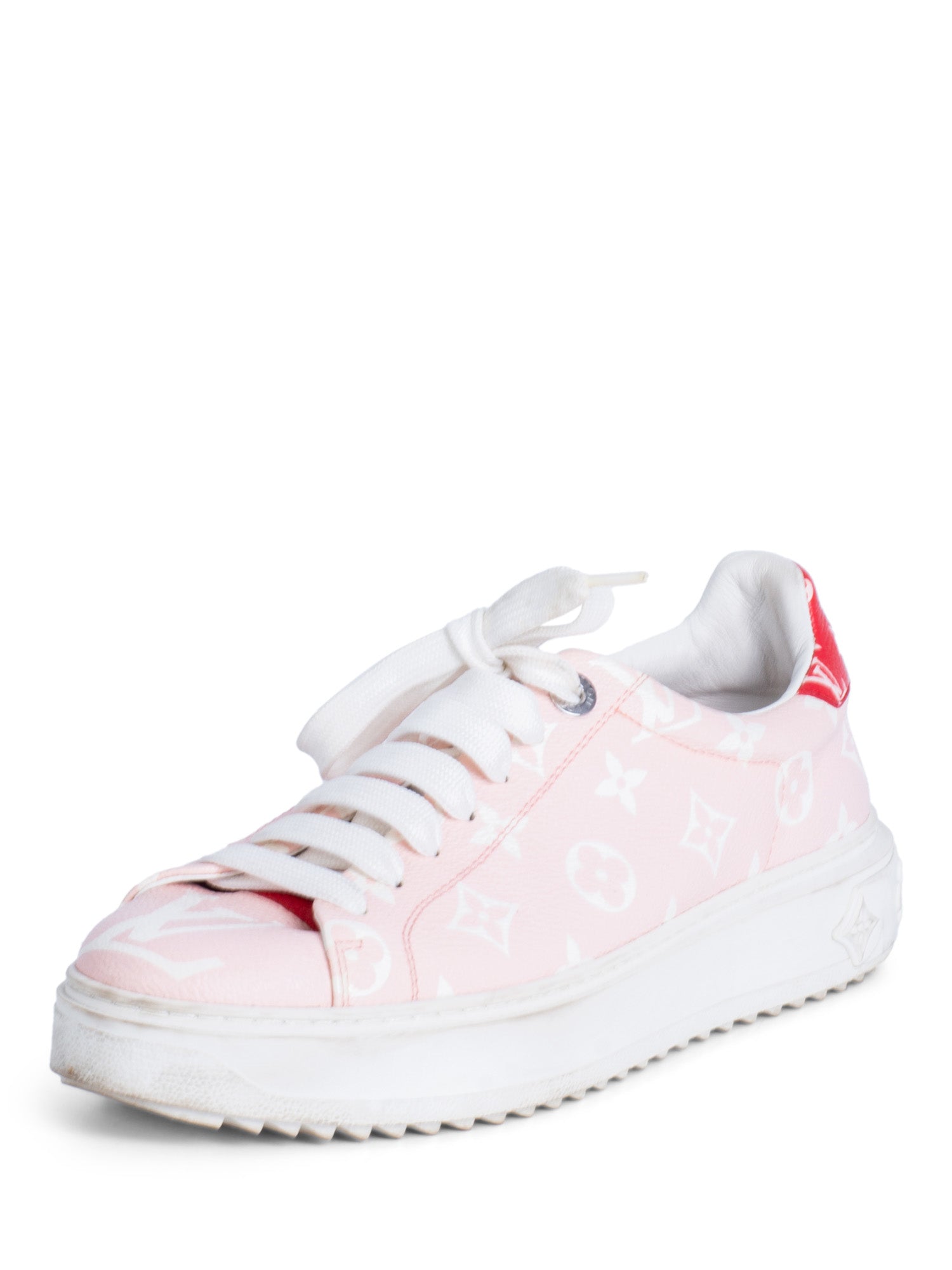 Louis Vuitton Monogram Canvas Escale Time Out Sneaker Pink Red-designer resale