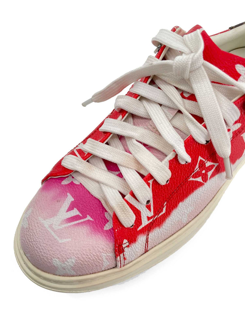 Louis Vuitton Monogram Canvas Escale Time Out Sneaker Red Brown-designer resale