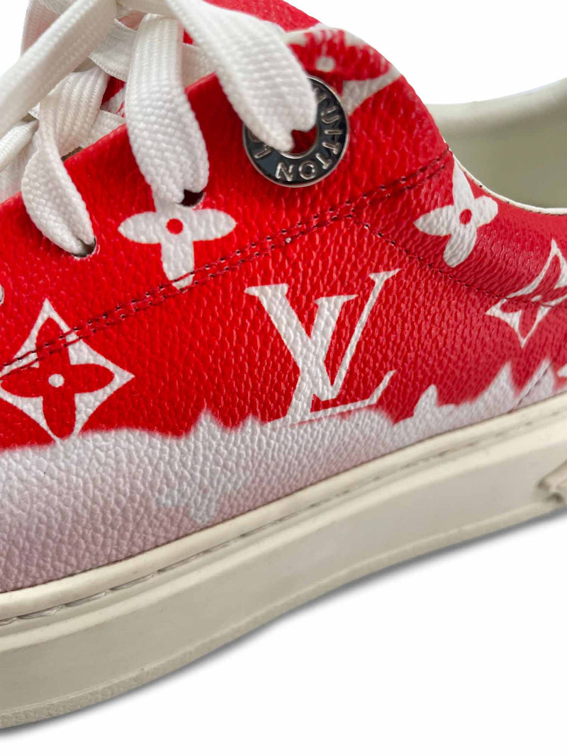 Louis Vuitton Monogram Canvas Escale Time Out Sneaker Red Brown-designer resale