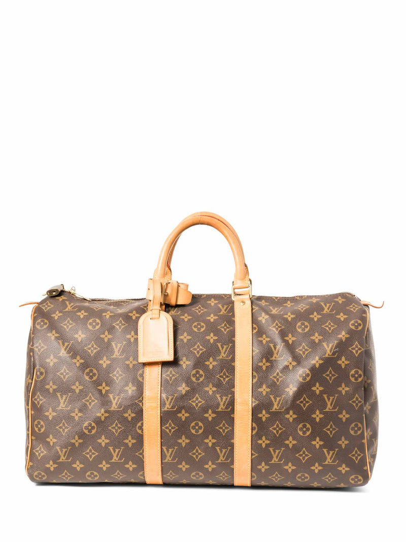 Louis Vuitton Monogram Leather Keepall 50 Brown-designer resale