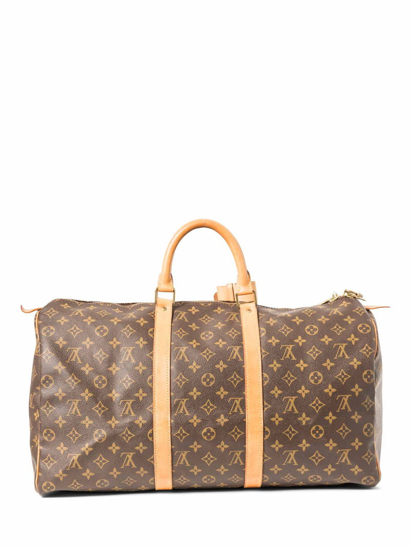Louis Vuitton Monogram Leather Keepall 50 Brown-designer resale