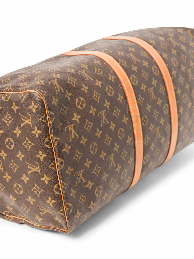 Louis Vuitton Monogram Leather Keepall Bag 55 Brown-designer resale