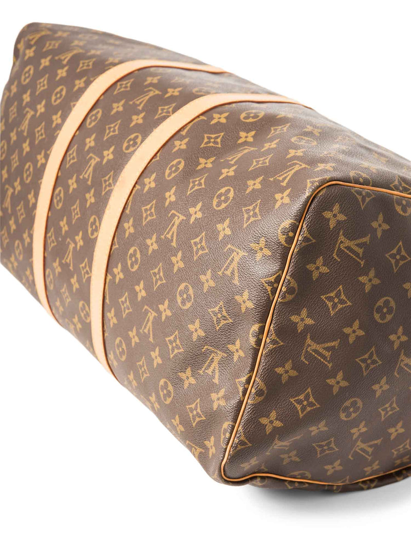 Louis Vuitton Monogram Leather Keepall Bag 55 Brown-designer resale