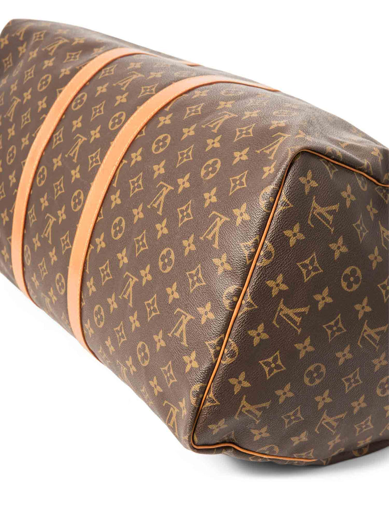 Louis Vuitton Monogram Leather Keepall Bag 55 Brown-designer resale