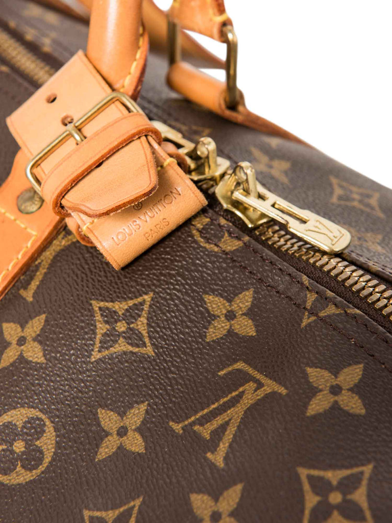Louis Vuitton Monogram Leather Keepall Bag 55 Brown-designer resale
