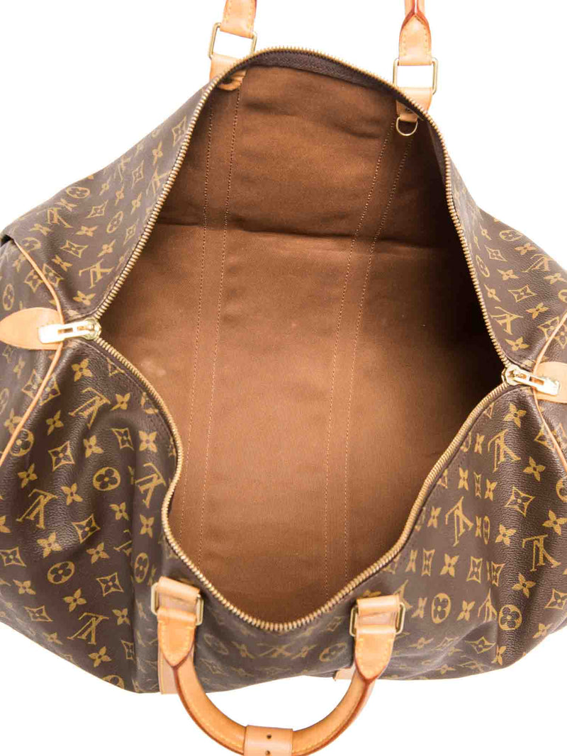 Louis Vuitton Monogram Leather Keepall Bag 55 Brown-designer resale