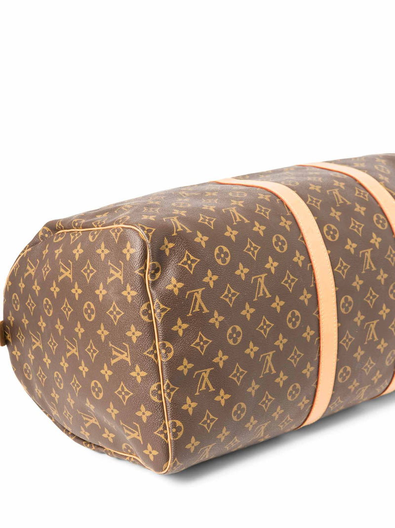 Louis Vuitton Monogram Leather Keepall Bag 55 Brown-designer resale