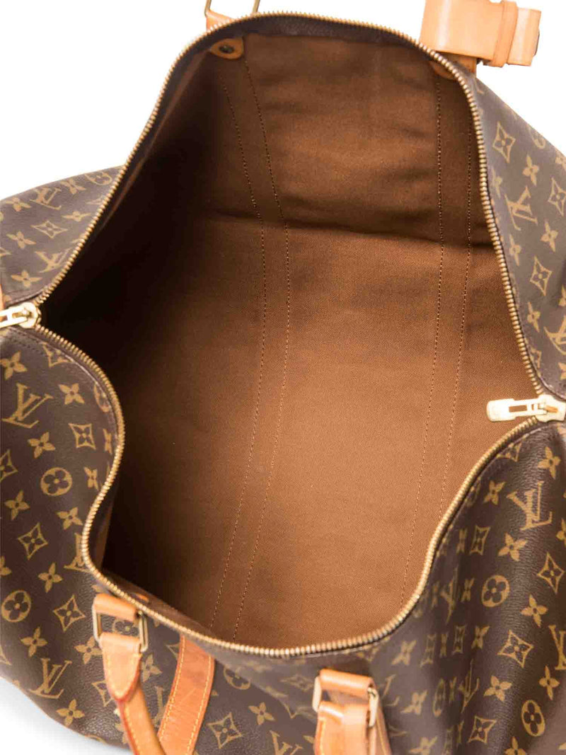 Louis Vuitton Monogram Leather Keepall Bag 55 Brown-designer resale