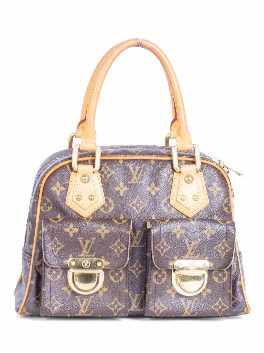 LOUIS VUITTON Manhattan PM Monogram Canvas Satchel Bag Brown - 10% Off