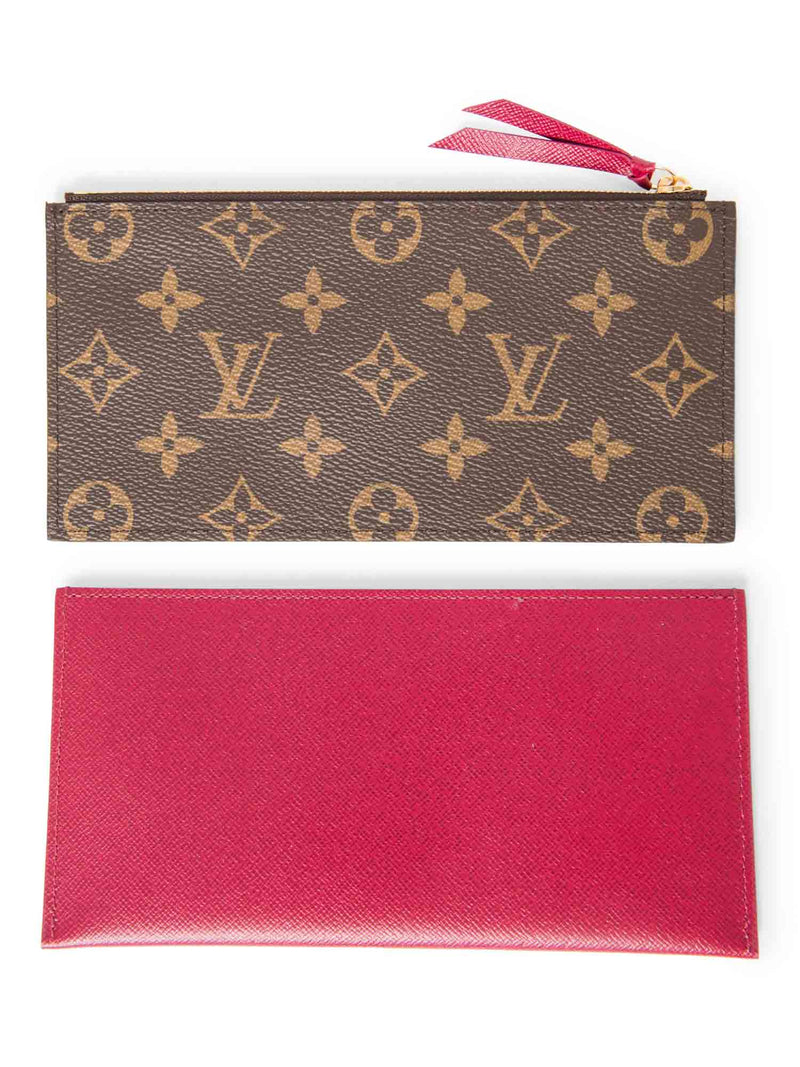 Louis Vuitton Monogram Pochette Felicie Wallet on Chain Brown Fuchsia-designer resale
