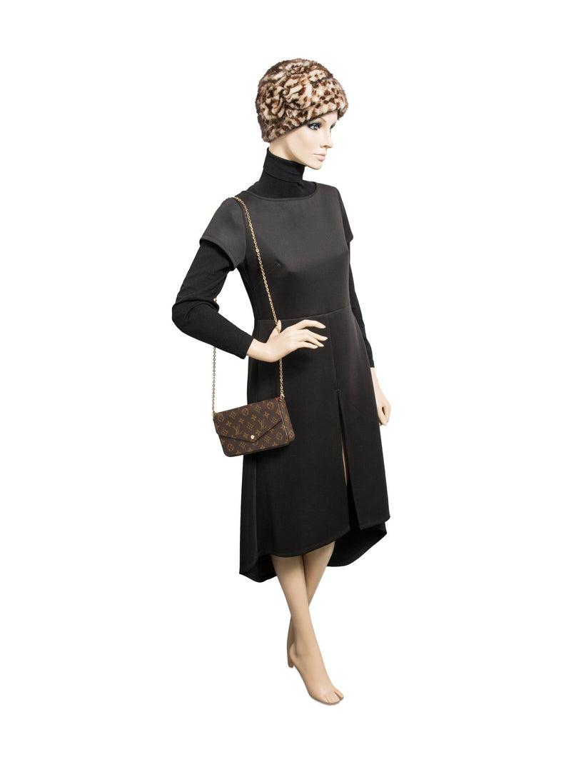 Louis Vuitton Monogram Pochette Felicie Wallet on Chain Brown Fuchsia-designer resale