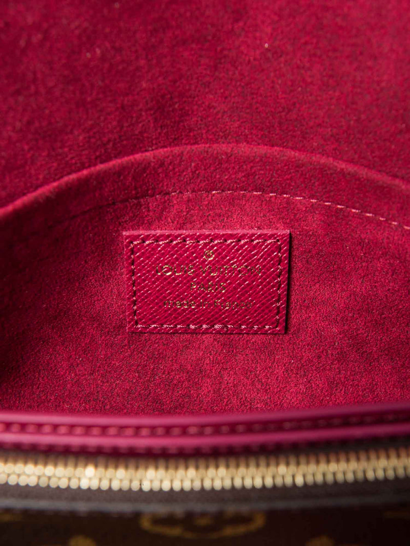 Louis Vuitton Monogram Pochette Felicie Wallet on Chain Brown Fuchsia-designer resale