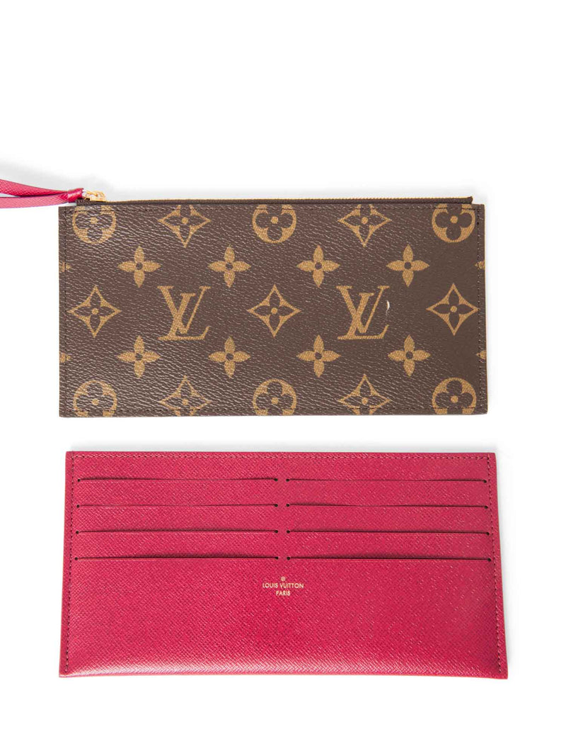 Louis Vuitton Monogram Pochette Felicie Wallet on Chain Brown Fuchsia-designer resale