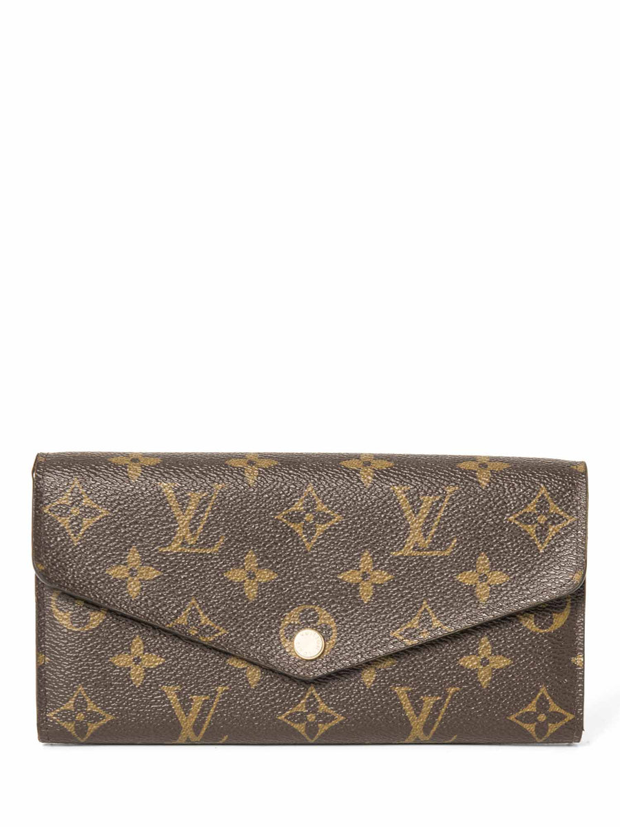 Louis Vuitton Monogram Sarah Flap Wallet Brown