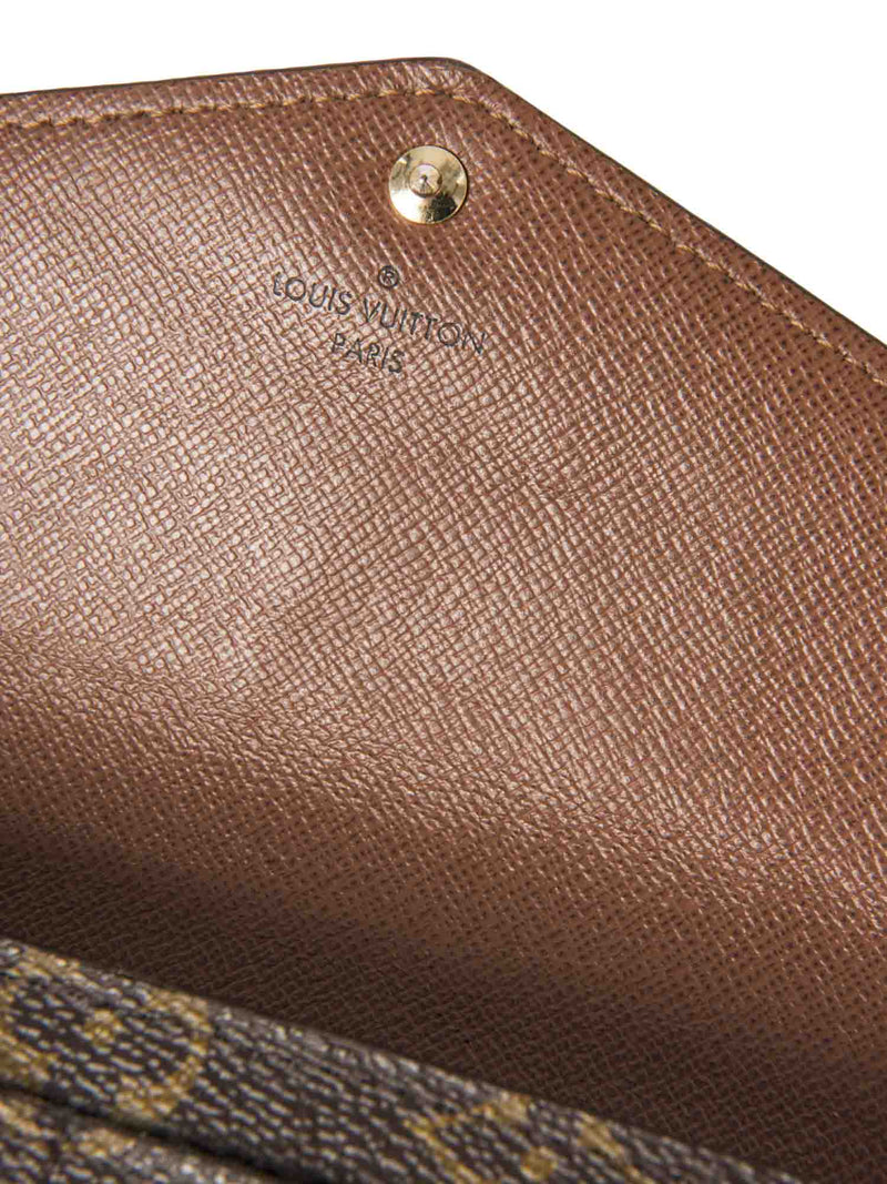 Louis Vuitton Monogram Sarah Flap Wallet Brown-designer resale