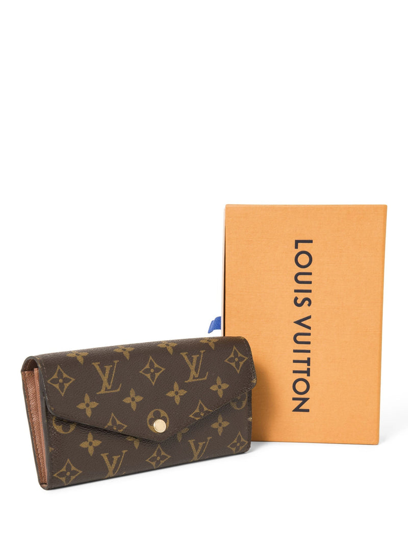 Louis Vuitton Monogram Sarah Flap Wallet Brown-designer resale