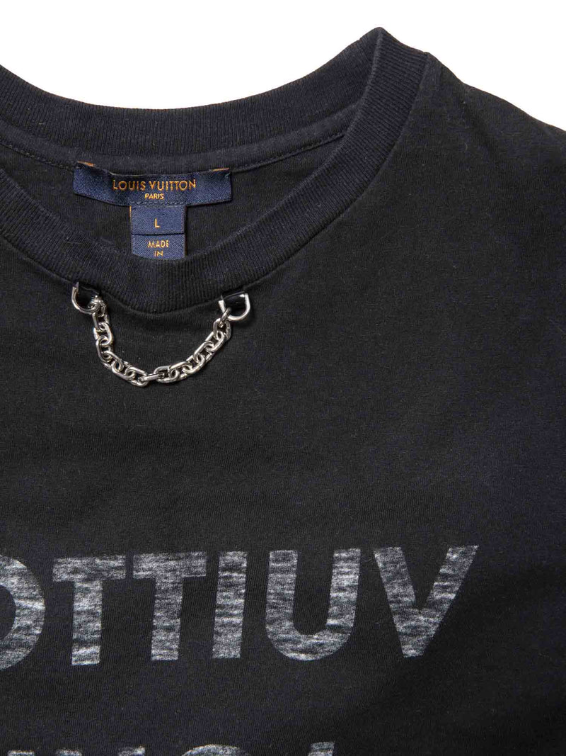 Louis Vuitton Reverse Logo Chain Icons Short Sleeve Shirt Black-designer resale