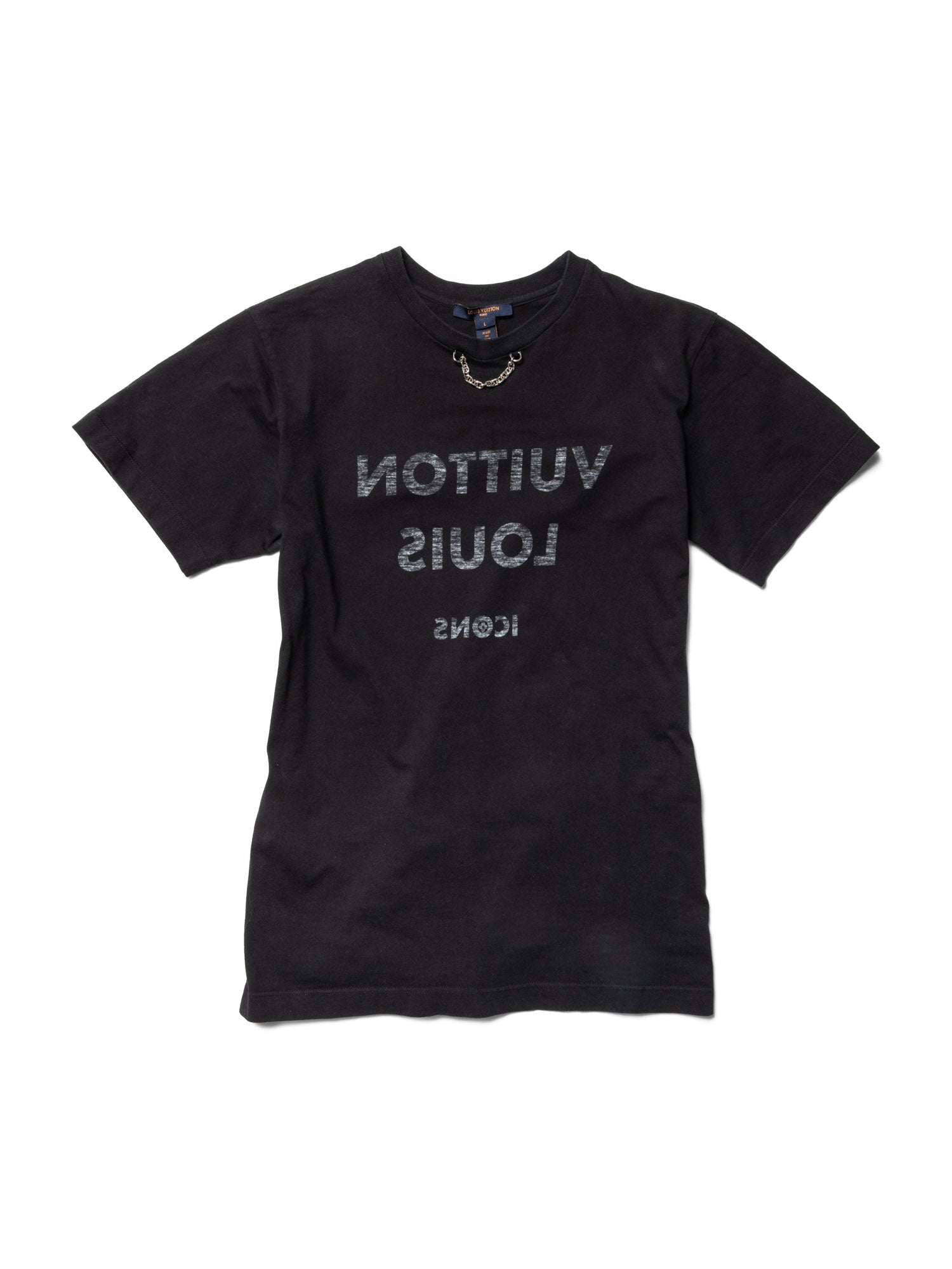 Louis Vuitton Reverse Logo Chain Icons Short Sleeve Shirt Black-designer resale