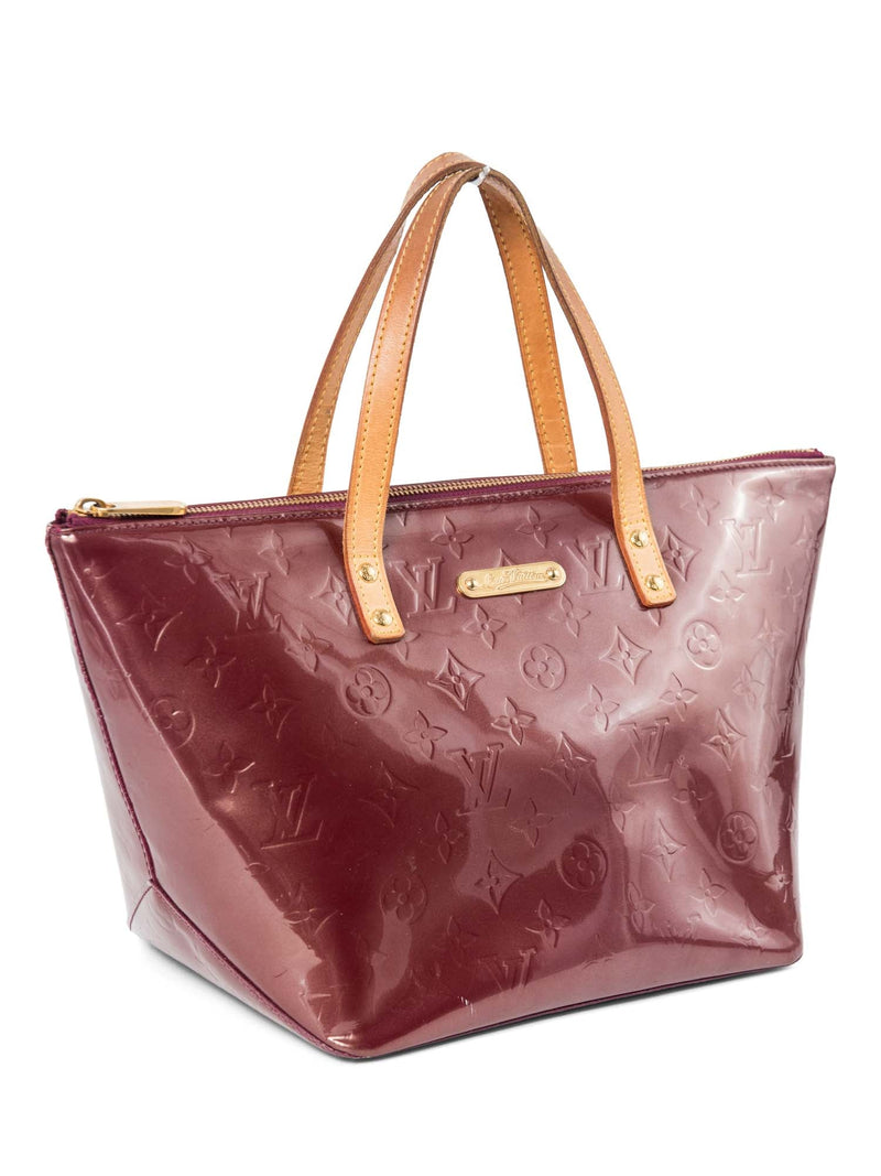 Louis Vuitton Vernis Leather Monogram Shopper Bag Burgundy Gold-designer resale