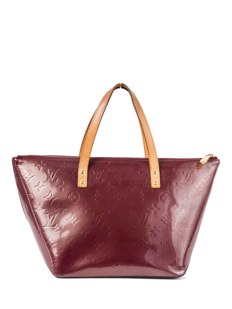 Louis Vuitton Vernis Leather Monogram Shopper Bag Burgundy Gold-designer resale