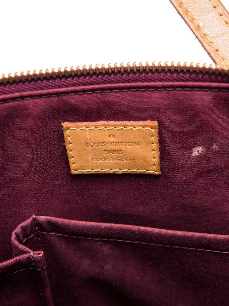 Louis Vuitton Vernis Leather Monogram Shopper Bag Burgundy Gold-designer resale