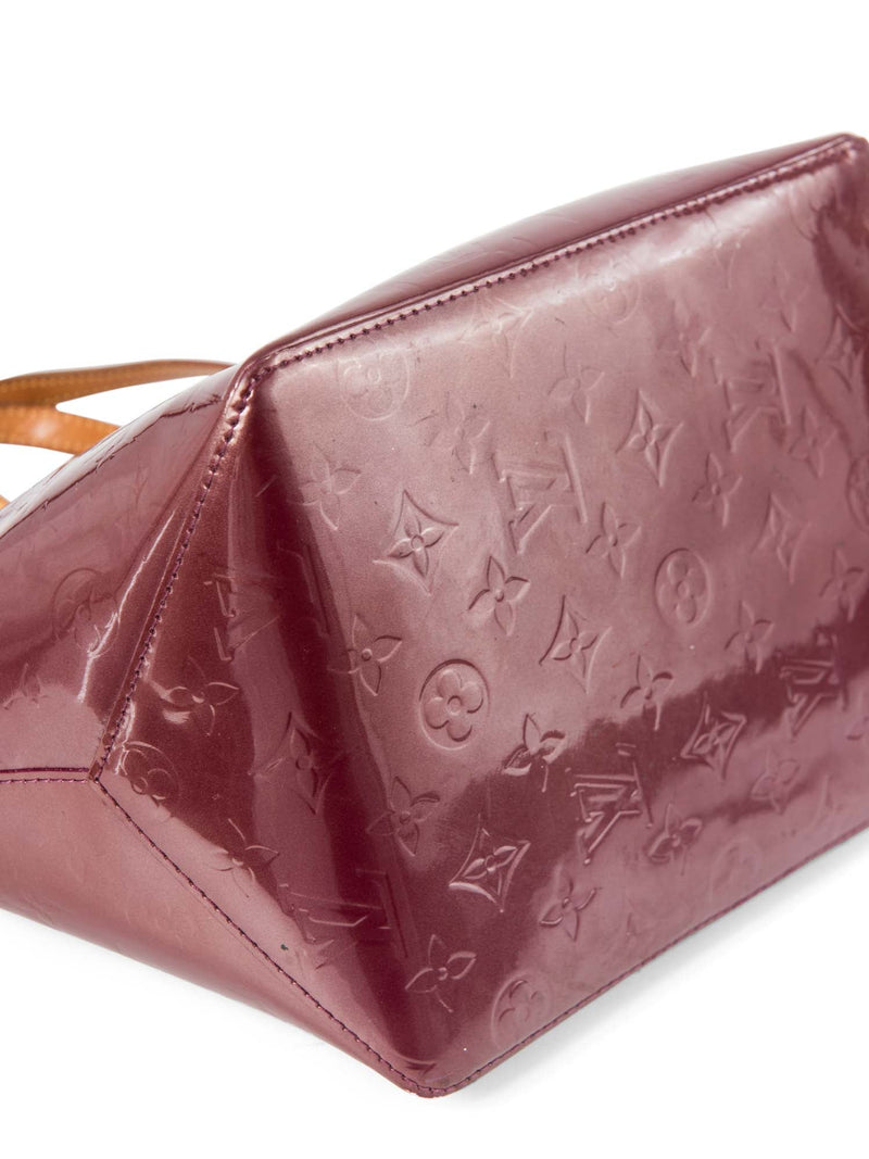 Louis Vuitton Vernis Leather Monogram Shopper Bag Burgundy Gold-designer resale