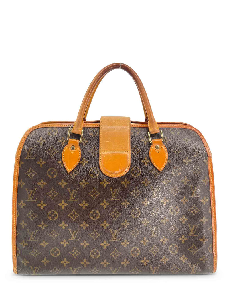 Louis Vuitton Vintage Monogram Top Handle Shopper Bag Brown-designer resale