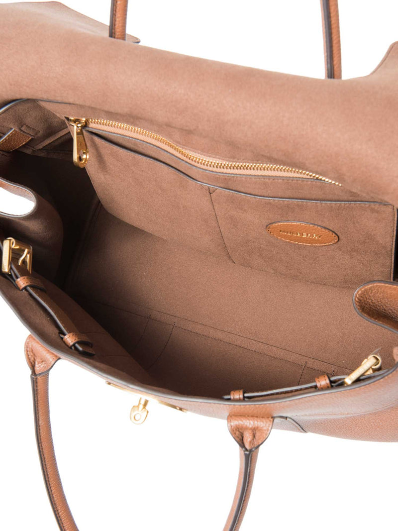 Mulberry Leather Top Handle Bayswater Bag Brown-designer resale