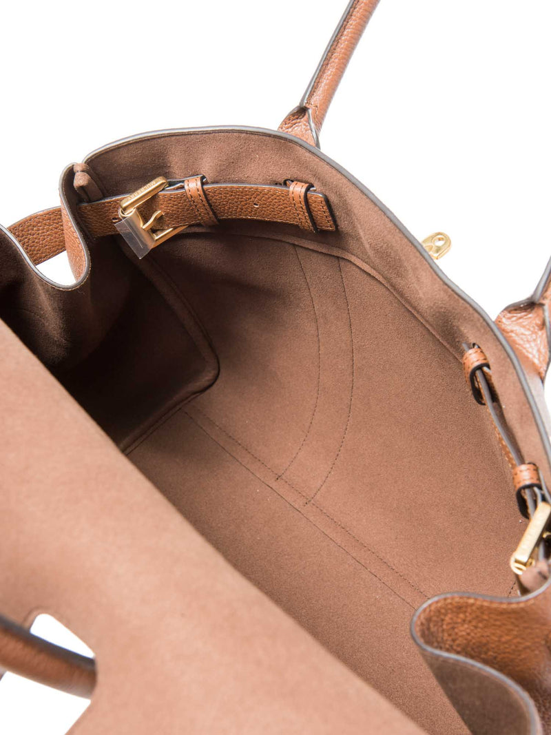 Mulberry Leather Top Handle Bayswater Bag Brown-designer resale