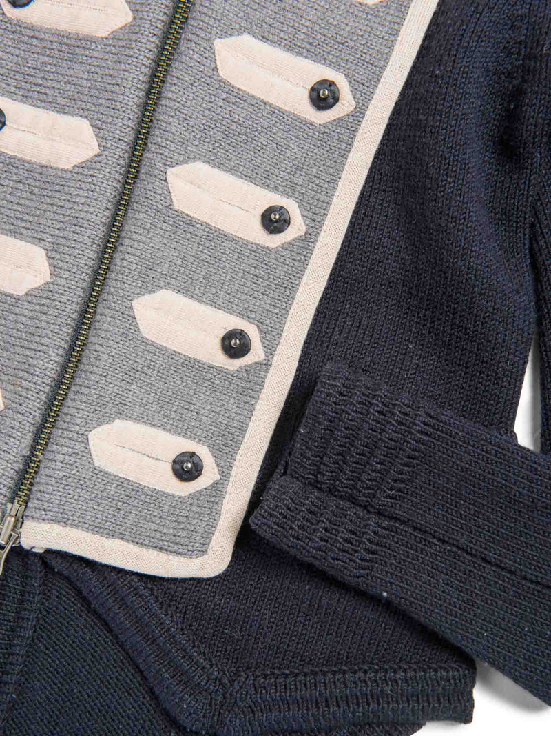 Phillip Lim Wool Military Sweater Jacket Navy Blue-designer resale