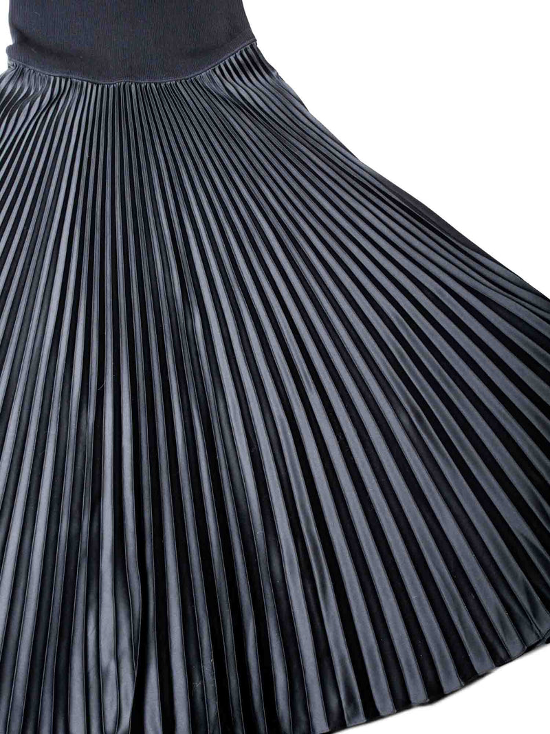 Polo Ralph Lauren Halter Top Pleated Maxi Dress Black-designer resale