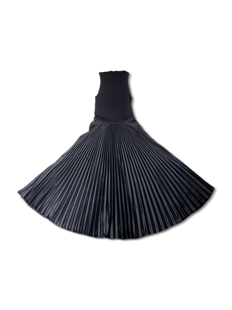 Polo Ralph Lauren Halter Top Pleated Maxi Dress Black-designer resale