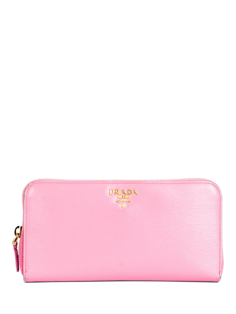 Prada Logo Saffiano Leather Clutch Pink-designer resale