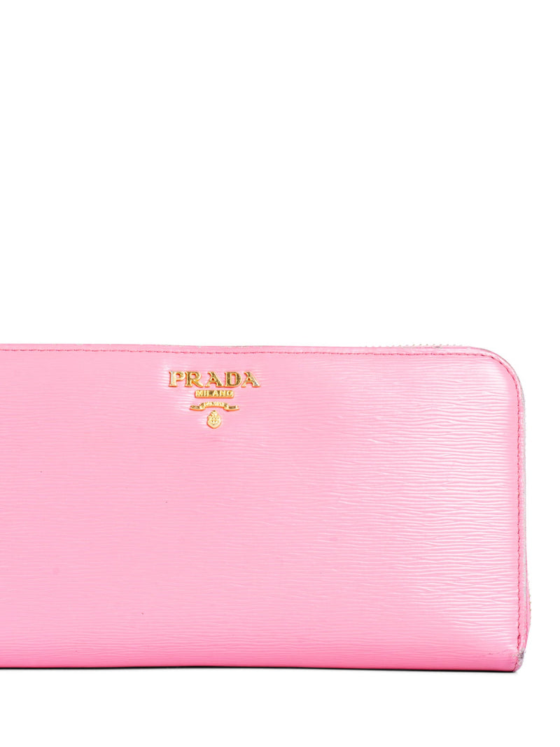 Prada Logo Saffiano Leather Clutch Pink-designer resale