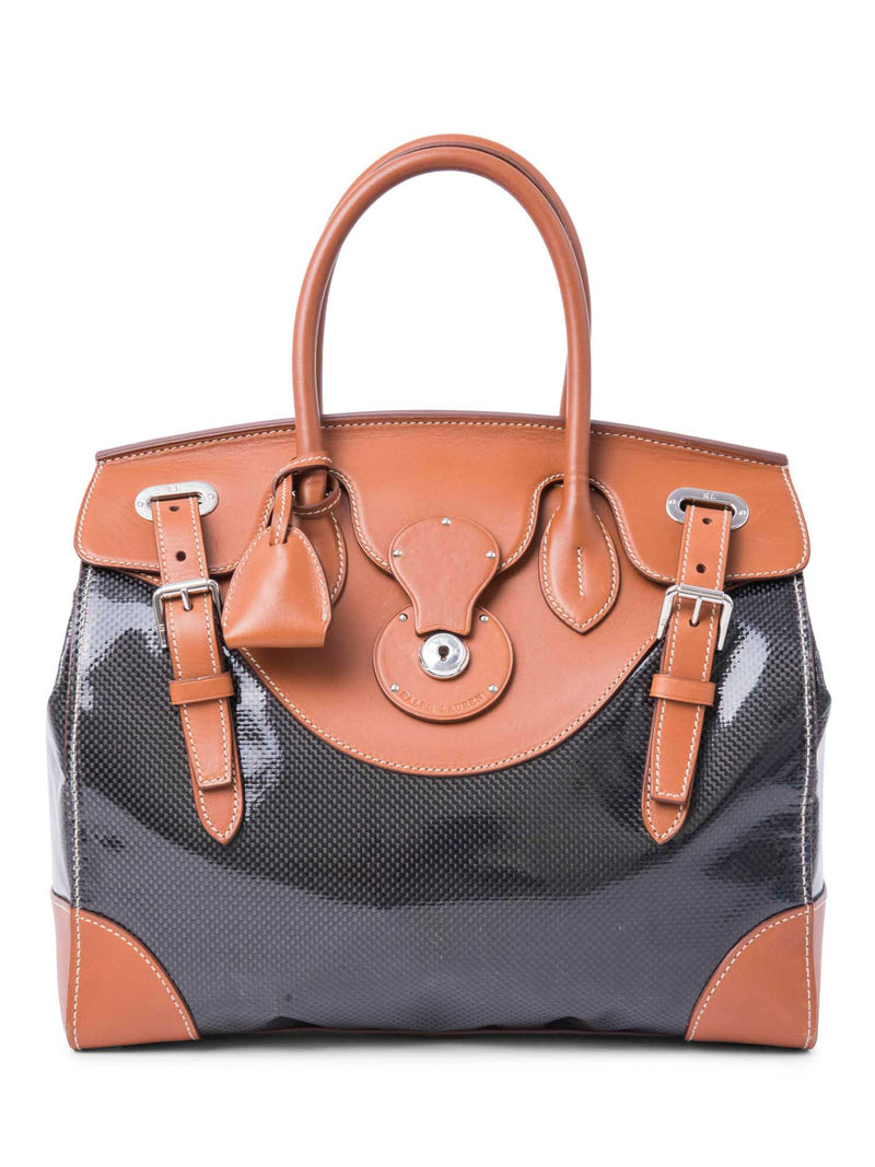 Ralph Lauren Logo Carbon Fiber Limited Edition Ricky Bag Black Brown 33-designer resale