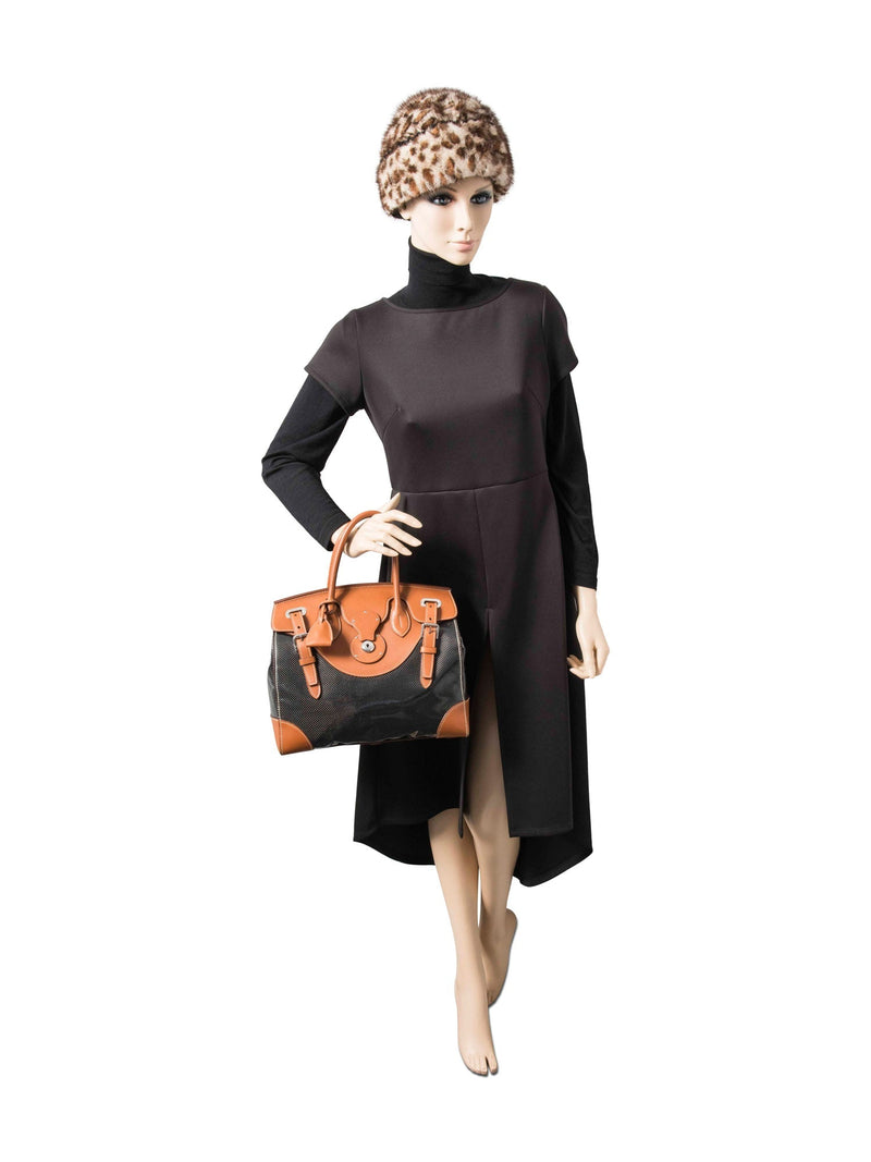 Ralph Lauren Logo Carbon Fiber Limited Edition Ricky Bag Black Brown 33-designer resale