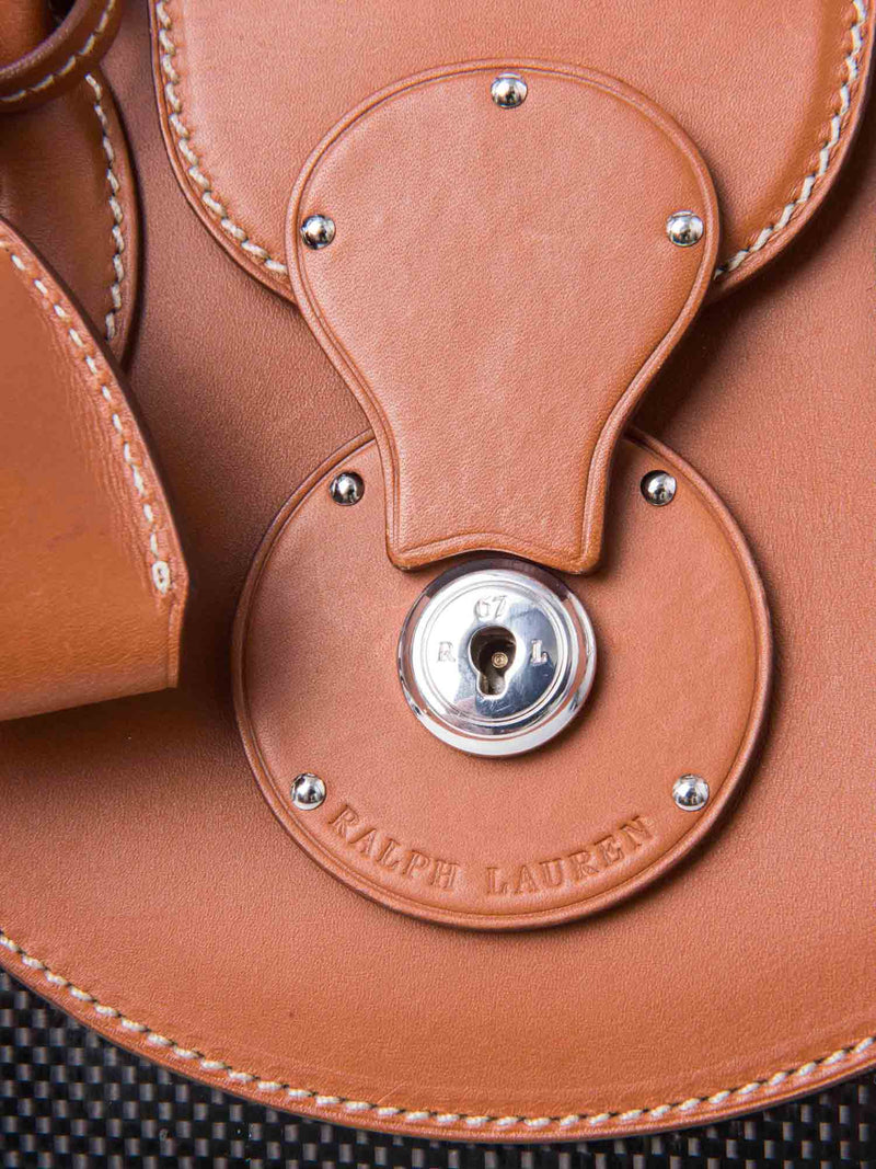 Ralph Lauren Logo Carbon Fiber Limited Edition Ricky Bag Black Brown 33-designer resale