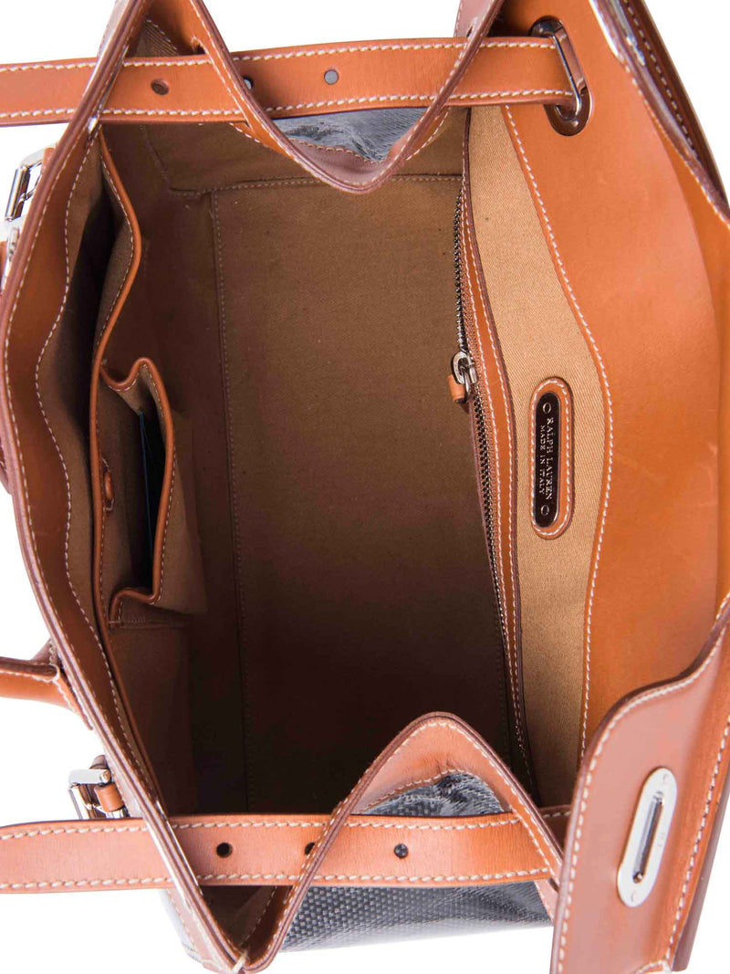 Ralph Lauren Logo Carbon Fiber Limited Edition Ricky Bag Black Brown 33-designer resale