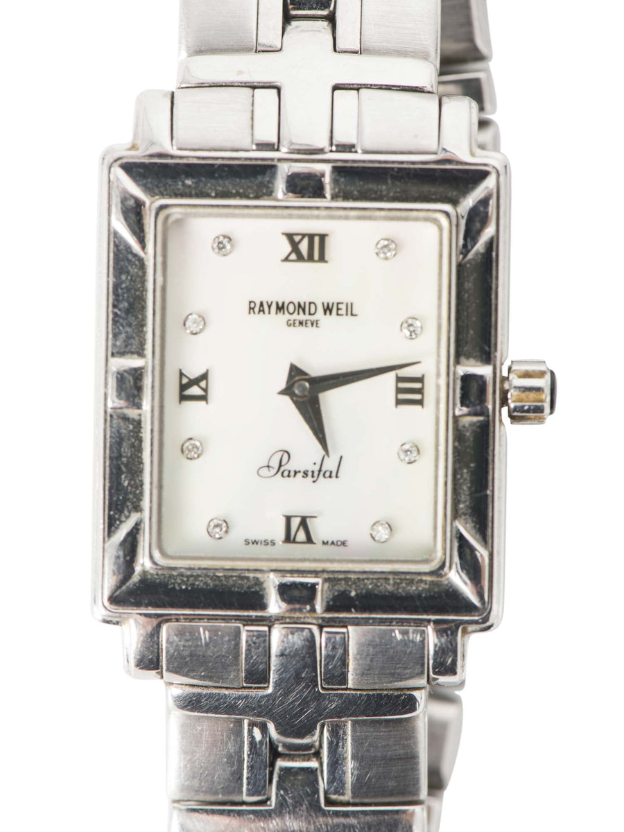 Raymond Weil Logo Diamond Mother of Pearl Square Watch