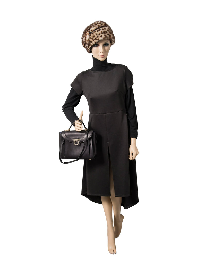 Salvatore Ferragamo Leather Ganchini Buckle Top Handle Flap Bag Black-designer resale