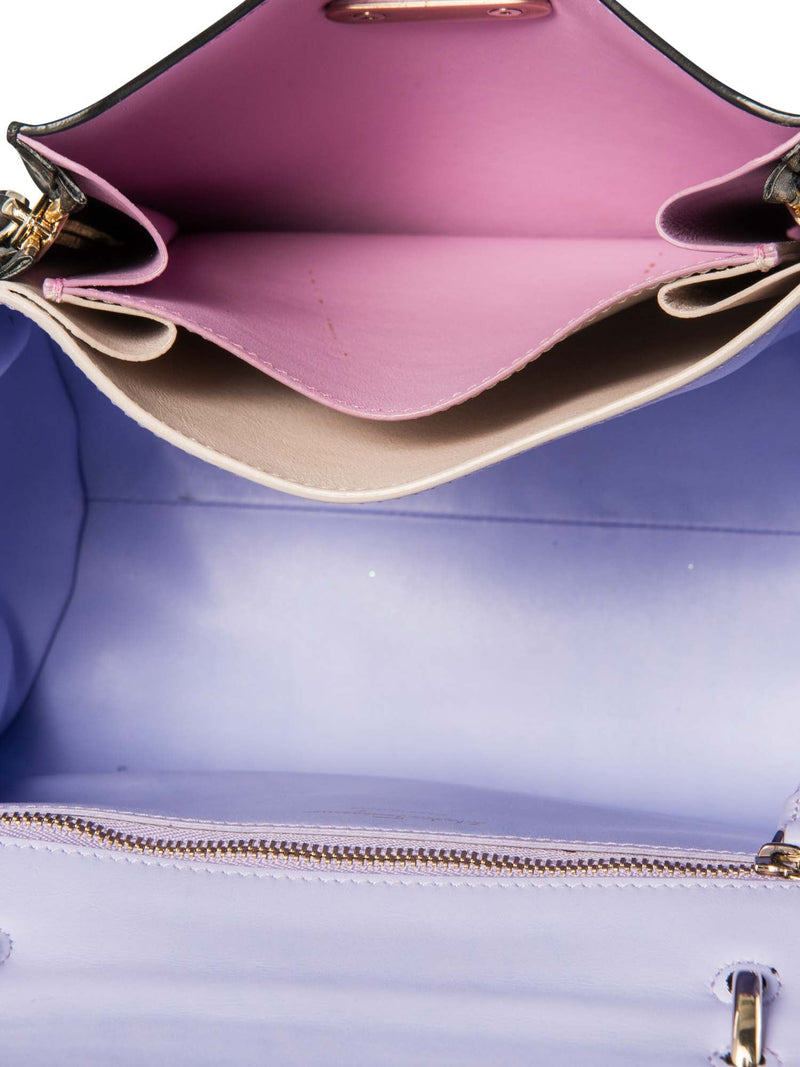 Salvatore Ferragamo Leather Ganchini Buckle Top Handle Flap Bag Black-designer resale