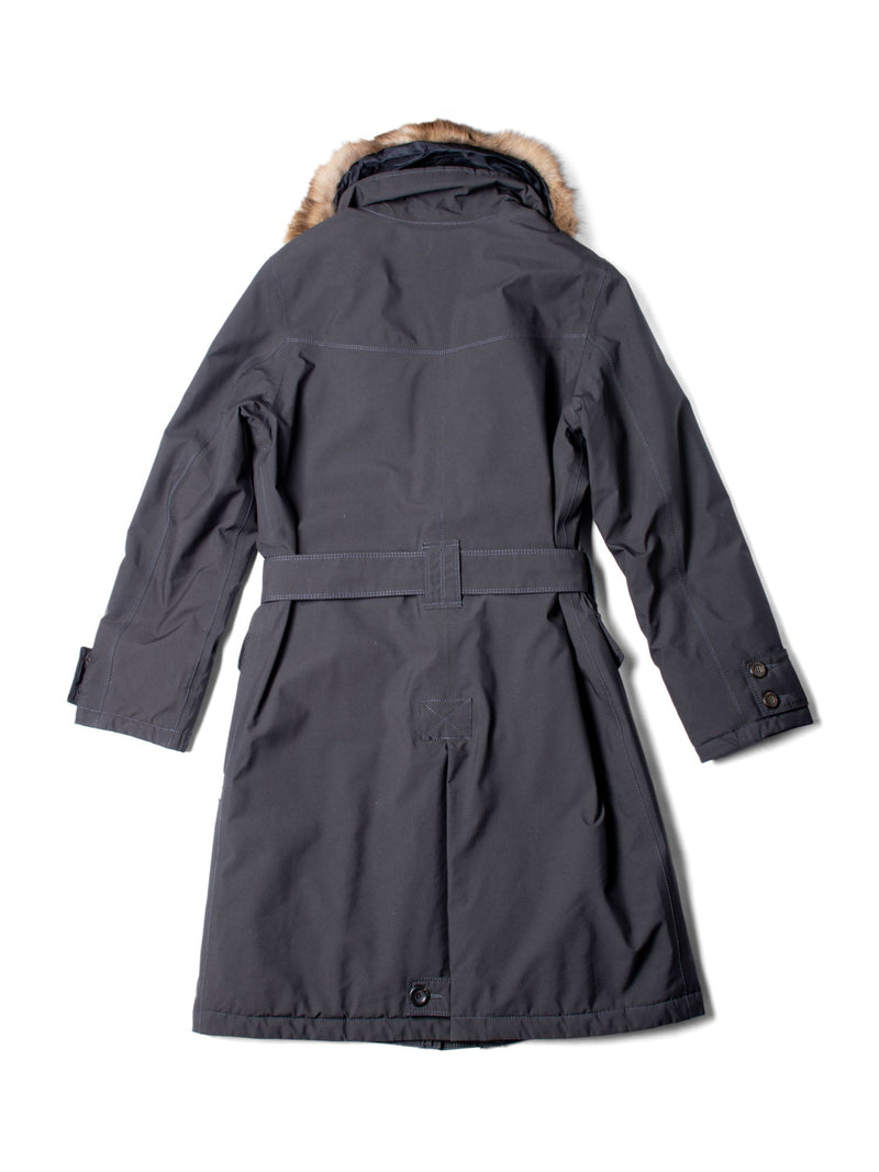 Samas Gore-Tex Sable Parka Belted Coat Grey-designer resale