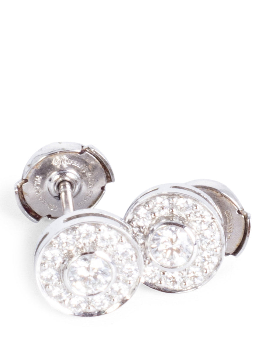 Tiffany Platinum Circlet Diamond Stud Earrings - Main Image