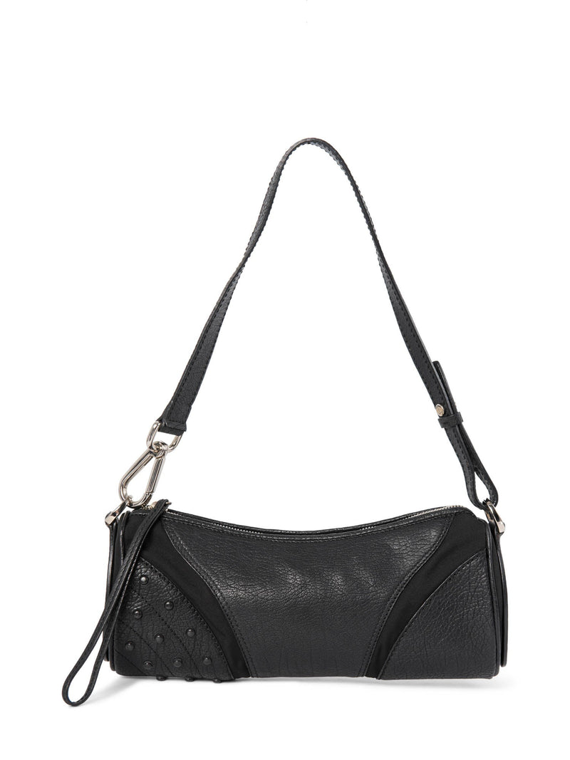 Tod's Logo Leather Studded Pochette Bag Black-designer resale