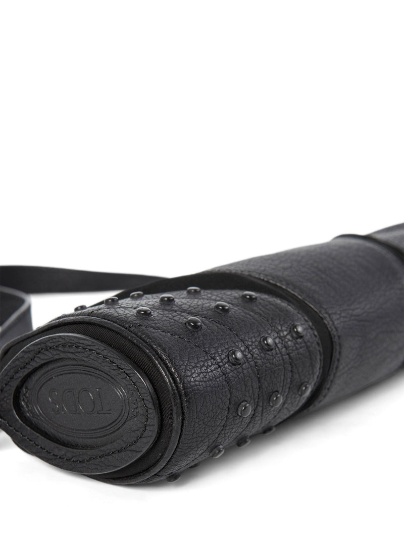 Tod's Logo Leather Studded Pochette Bag Black-designer resale