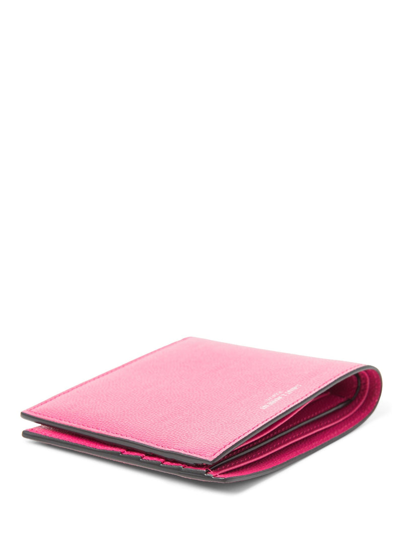 Yves Saint Laurent Logo Leather Bifold Wallet Pink-designer resale