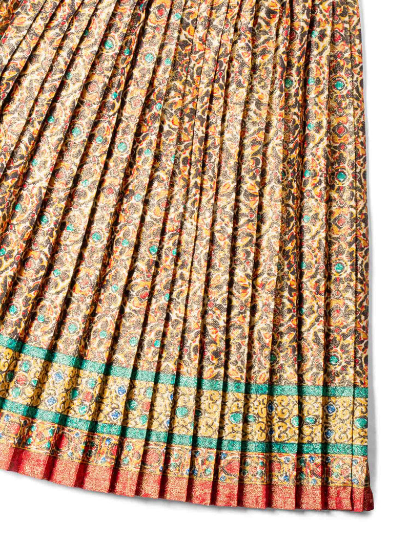 Yves Saint Laurent Vintage Pleated Lurex Maxi Skirt Multicolor-designer resale
