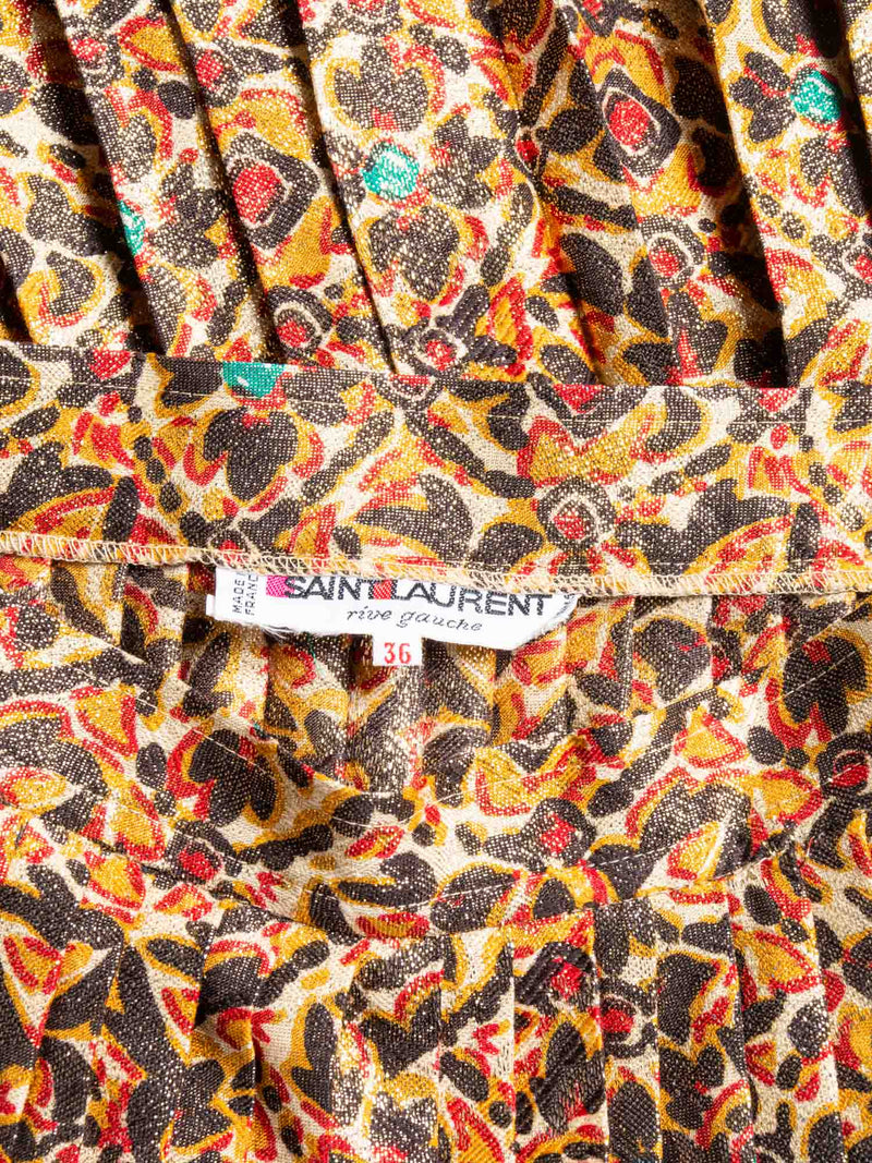 Yves Saint Laurent Vintage Pleated Lurex Maxi Skirt Multicolor-designer resale